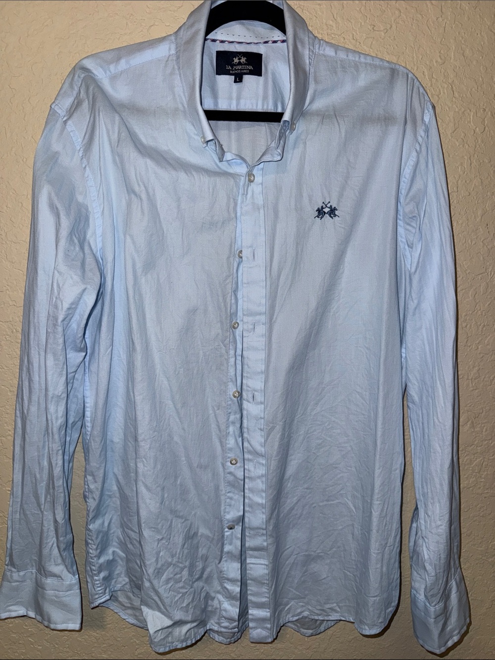 La Martina Light Blue Long-Sleeve Dress Shirt